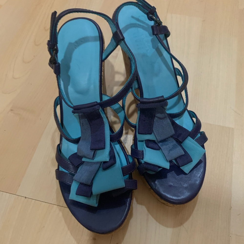 Boden Blue Platform Sandals